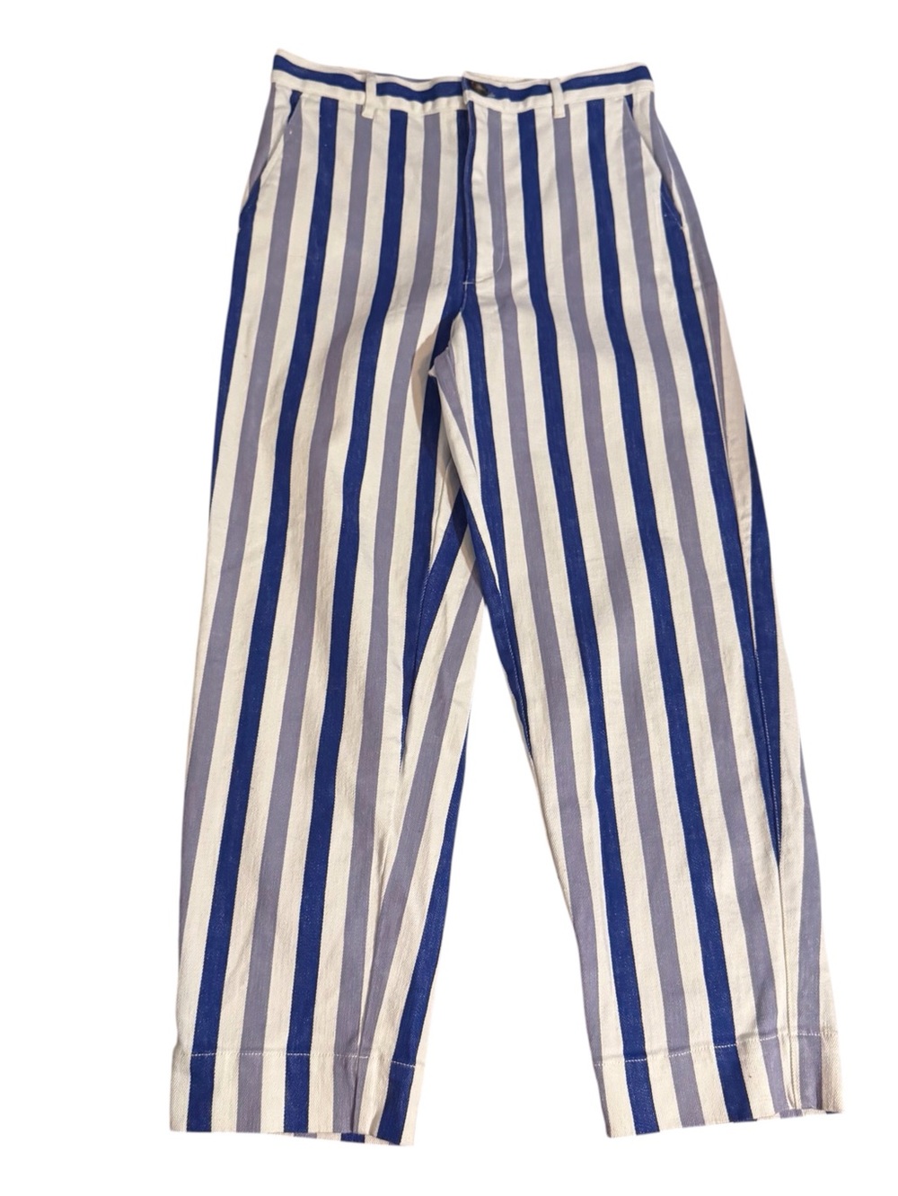 Madewell Size 27 Stripes Tapered Pants Jeans High Rise Boho Western Stretch
